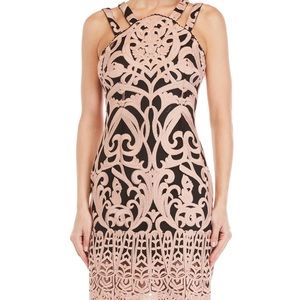 Foxiedox black and ivory embroidered dress